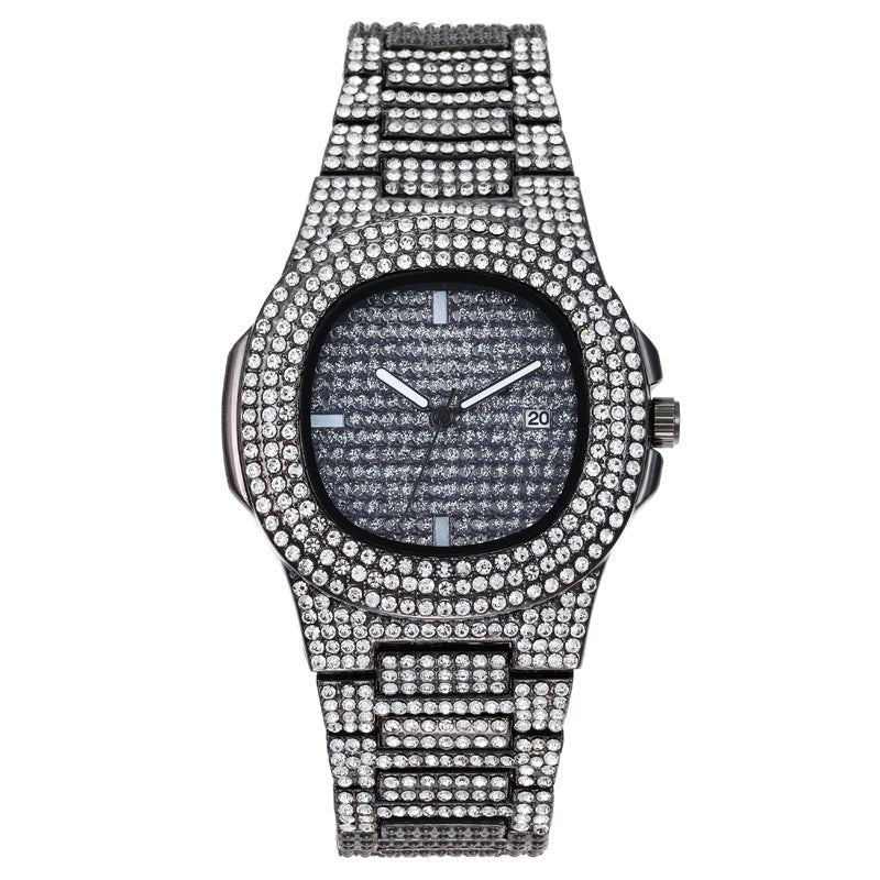 Mens Watches Luxury Brand Fashion Diamond Date Quartz Watch - Taylor K Shop