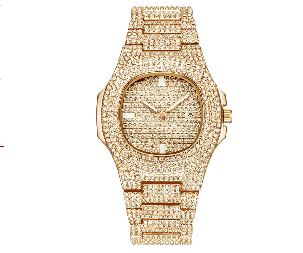 Mens Watches Luxury Brand Fashion Diamond Date Quartz Watch - Taylor K Shop