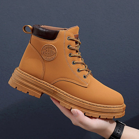 Mens Winter Boots Chunky Mid Heel Shoes Fashion Ankle Boots - Taylor K Shop