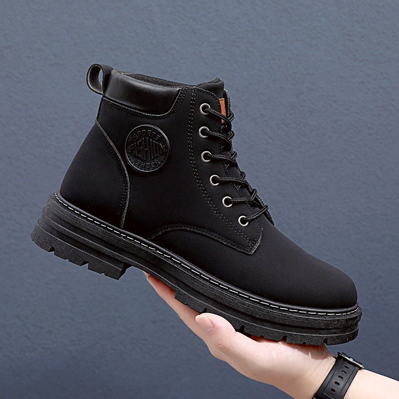 Mens Winter Boots Chunky Mid Heel Shoes Fashion Ankle Boots - Taylor K Shop