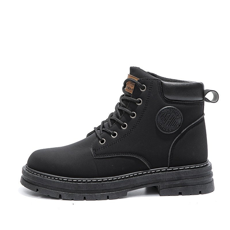 Mens Winter Boots Chunky Mid Heel Shoes Fashion Ankle Boots - Taylor K Shop