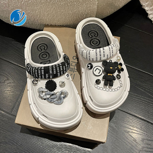 Mo Dou 2023 Summer New Thich Sole Sandals for Women Fashion Charms Clogs High Quality Beach Shoes Girl's Footwear EVA Slippers - Taylor K Shop