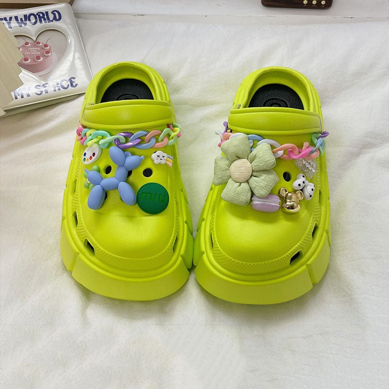 Mo Dou 2023 Summer New Thich Sole Sandals for Women Fashion Charms Clogs High Quality Beach Shoes Girl's Footwear EVA Slippers - Taylor K Shop