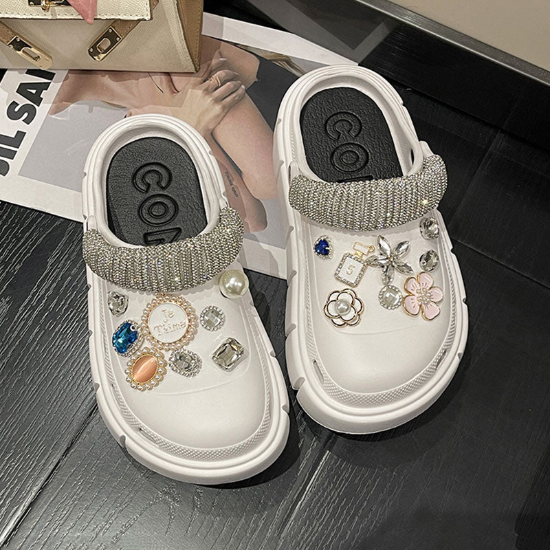 Mo Dou 2023 Summer New Thich Sole Sandals for Women Fashion Charms Clogs High Quality Beach Shoes Girl's Footwear EVA Slippers - Taylor K Shop