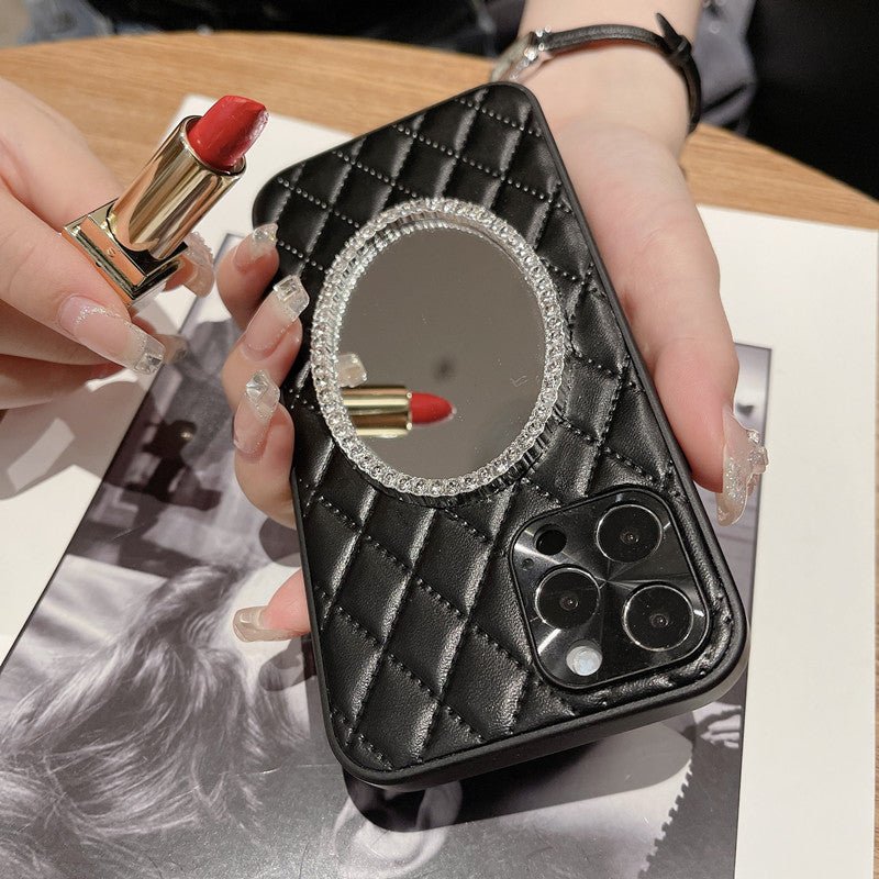 Mobile Phone Case Mirror Diamond Soft Leather - Taylor K Shop