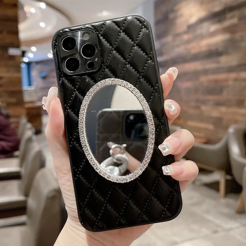 Mobile Phone Case Mirror Diamond Soft Leather - Taylor K Shop