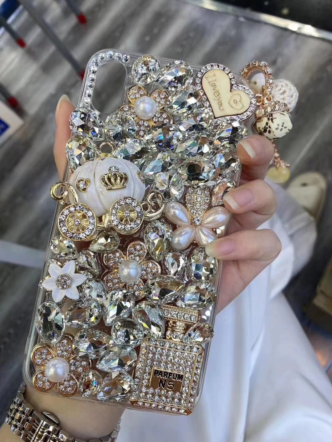 Mobile Phone Shell Diamond Gemstone Protective Cover Pumpkin Car Rhinestones - Taylor K Shop