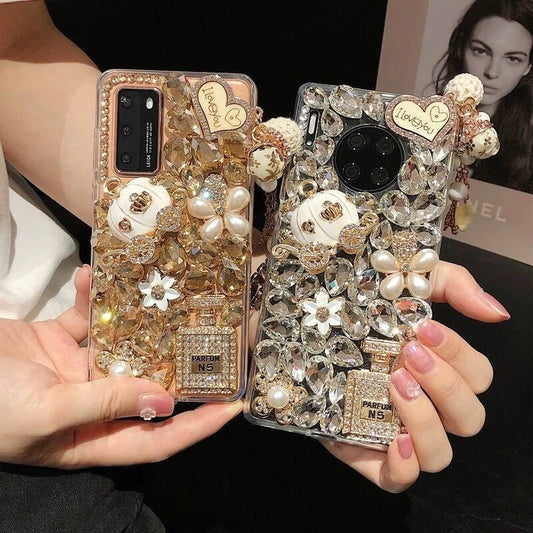 Mobile Phone Shell Diamond Gemstone Protective Cover Pumpkin Car Rhinestones - Taylor K Shop