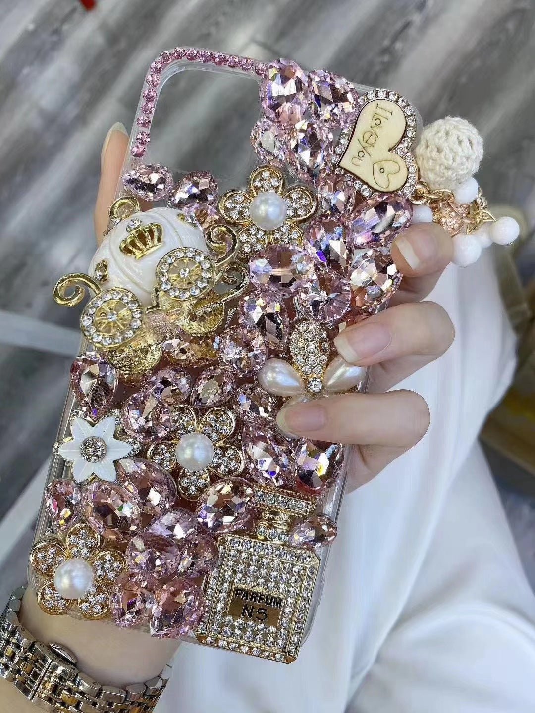 Mobile Phone Shell Diamond Gemstone Protective Cover Pumpkin Car Rhinestones - Taylor K Shop