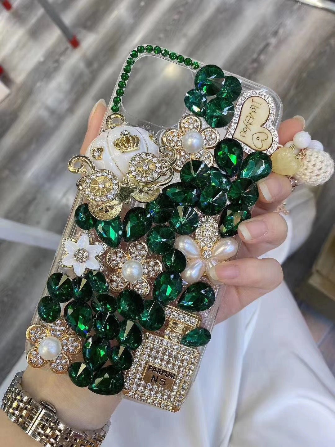 Mobile Phone Shell Diamond Gemstone Protective Cover Pumpkin Car Rhinestones - Taylor K Shop
