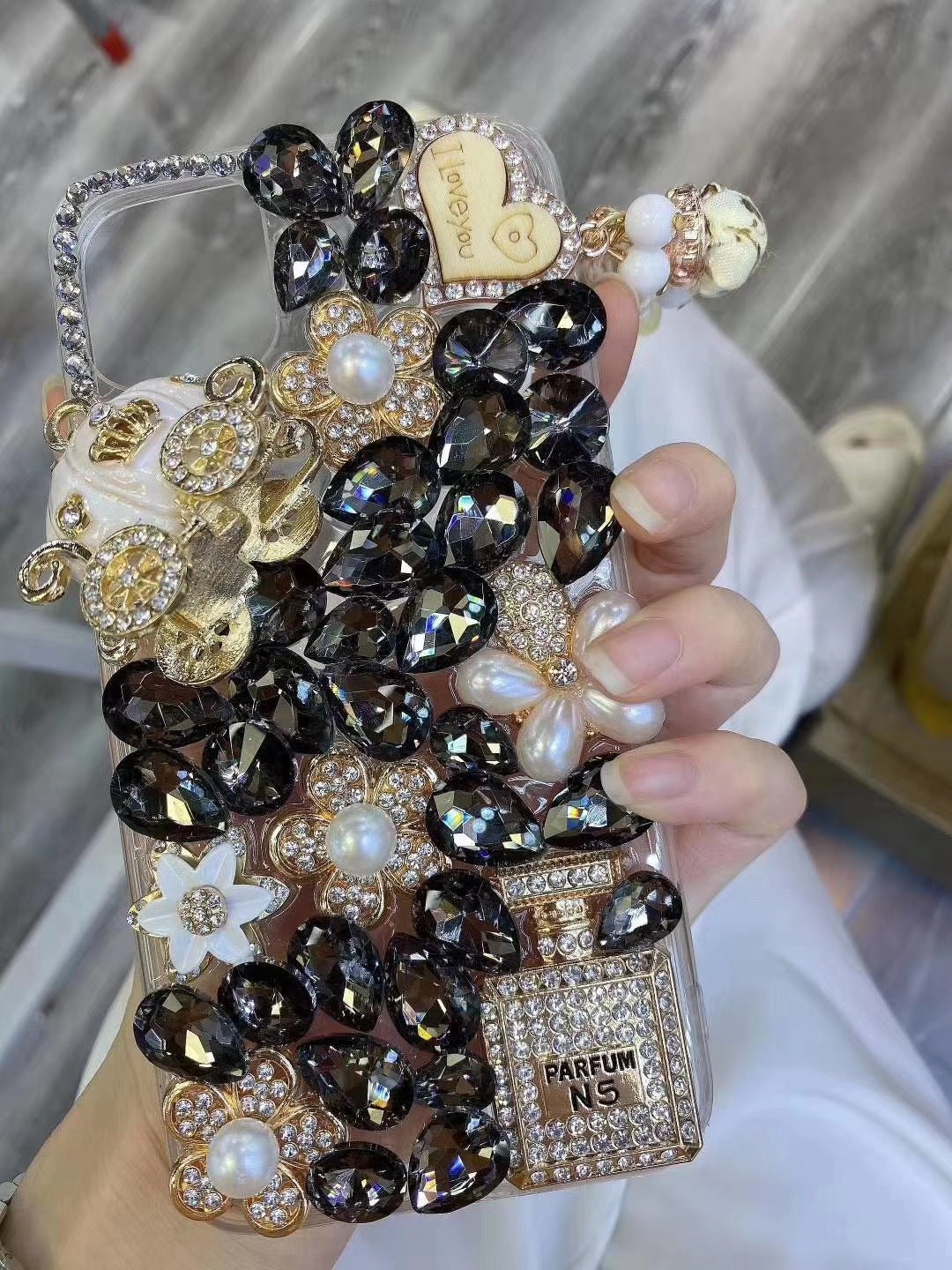 Mobile Phone Shell Diamond Gemstone Protective Cover Pumpkin Car Rhinestones - Taylor K Shop
