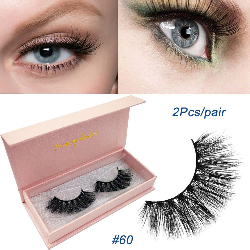 Natural Cross Long 100% Real 3D Fur Eye Lashes Extension False Eyelashes - Taylor K Shop
