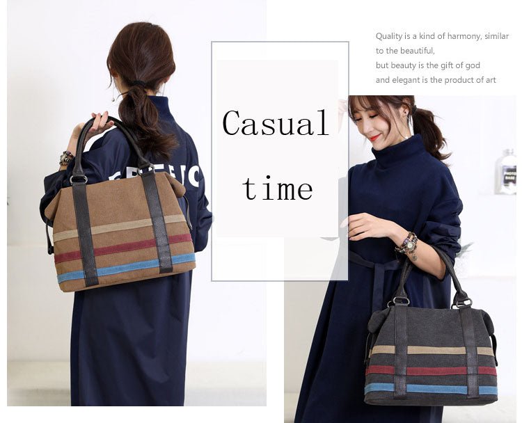 New Bags for women canvas bag casual luxury handbags women bags designer Boston Bags Ladies Weekend Handbags Large Shopping - Taylor K Shop