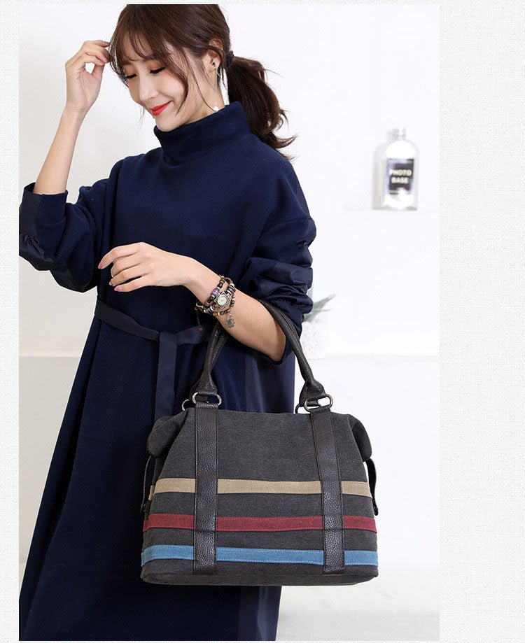 New Bags for women canvas bag casual luxury handbags women bags designer Boston Bags Ladies Weekend Handbags Large Shopping - Taylor K Shop