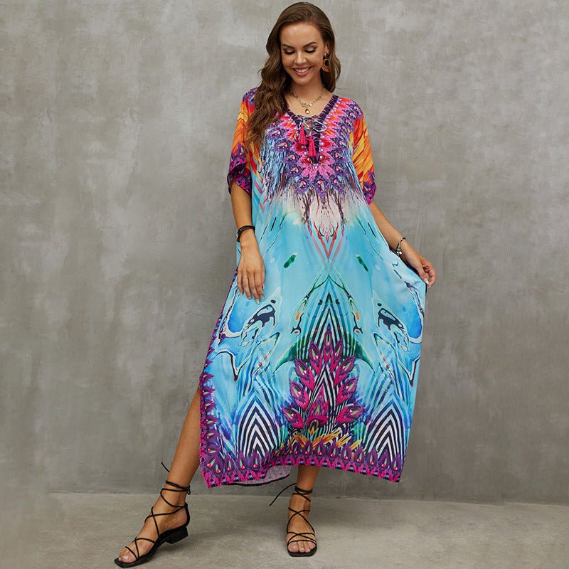 New Beach Blouse Tied Rope Holiday Blouse - Taylor K Shop