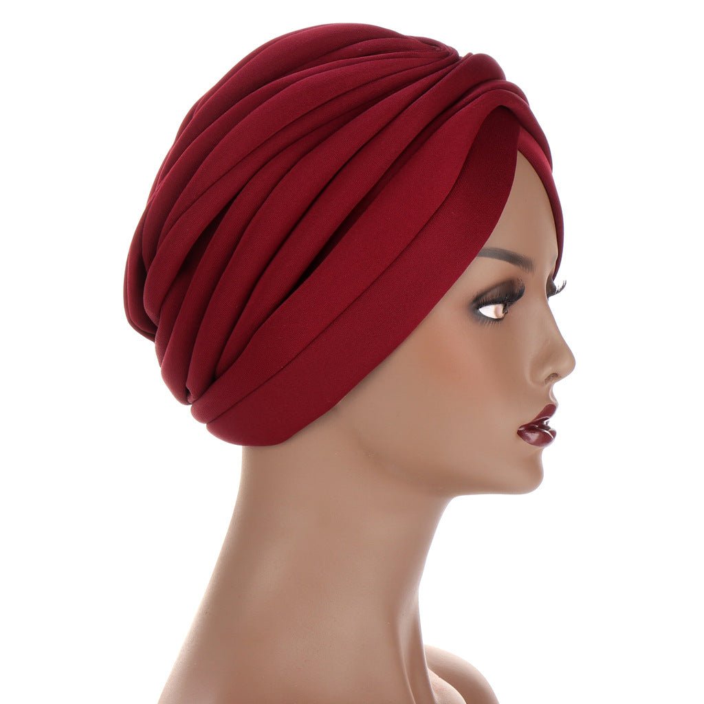 New Headwraps Hats For Women Solid Twist Ruffle Cotton Caps Chemo Beanies Turban Headwear Hats For Cancer - Taylor K Shop