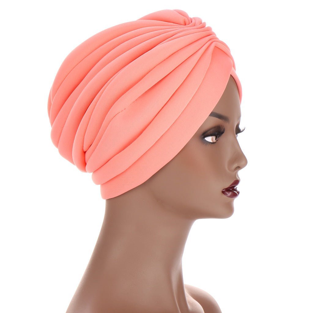 New Headwraps Hats For Women Solid Twist Ruffle Cotton Caps Chemo Beanies Turban Headwear Hats For Cancer - Taylor K Shop