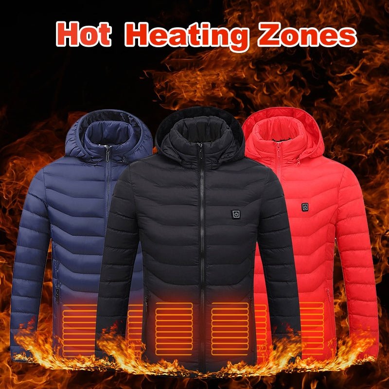 New Heated Jacket Coat USB Electric Jacket Cotton Coat Heater Thermal Clothing Heating Vest Men's Clothes Winter - Taylor K Shop