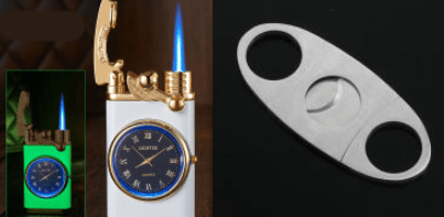 New Lighter With Electric Watch Rocker Arm Automatic Ignition Straight Blue Flame Lighter Creative Real Dial Inflatable Windproof Lighter Men's Watch Gift - Taylor K Shop