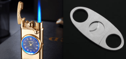 New Lighter With Electric Watch Rocker Arm Automatic Ignition Straight Blue Flame Lighter Creative Real Dial Inflatable Windproof Lighter Men's Watch Gift - Taylor K Shop