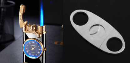 New Lighter With Electric Watch Rocker Arm Automatic Ignition Straight Blue Flame Lighter Creative Real Dial Inflatable Windproof Lighter Men's Watch Gift - Taylor K Shop
