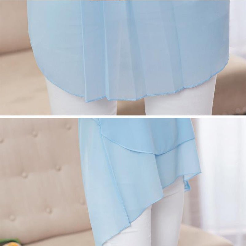 New Summer Women Blouse Loose Shirt O - Neck Chiffon Blouse Female Short Sleeve Blouse Plus Size 5XL Shirts Tops - Taylor K Shop