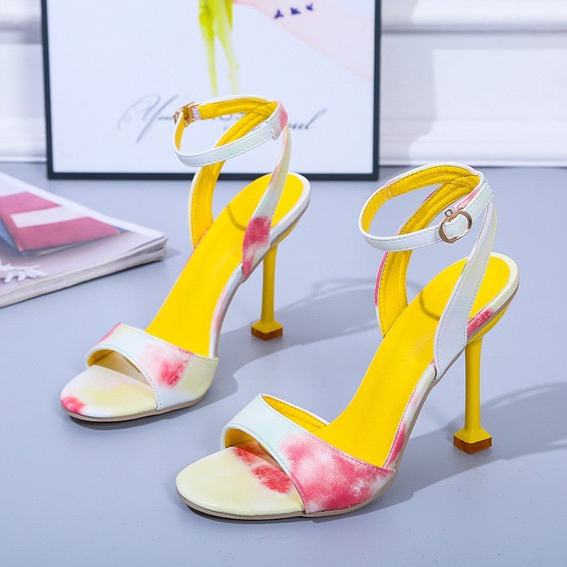One - word Ankle Strap Toe Fashion Stiletto Heels - Taylor K Shop