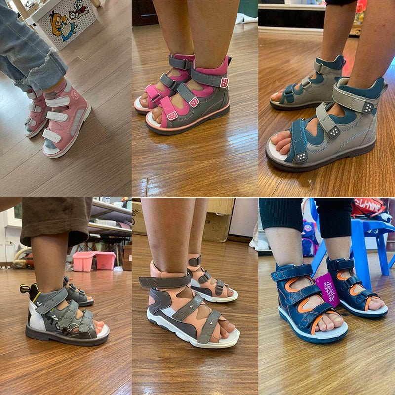 Orthopedic Sandal for Girls Kids Flower Buckle High - Top Brace - Like Ankle Support Corrective AFO Shoe for Children Princess Style - Taylor K Shop