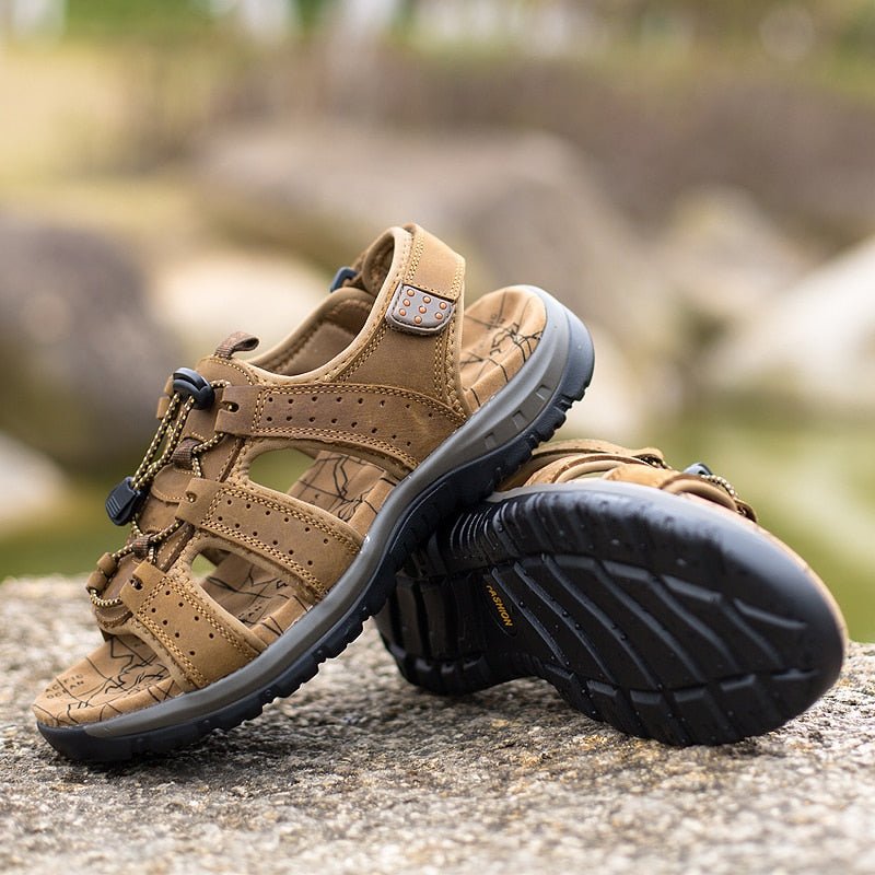 Outdoor Summer Sandals Men Shoes New Genuine Leather Comfortable Beach Sandal Male Sandalias Hiking Chaussure High Quality Shoes - Taylor K Shop