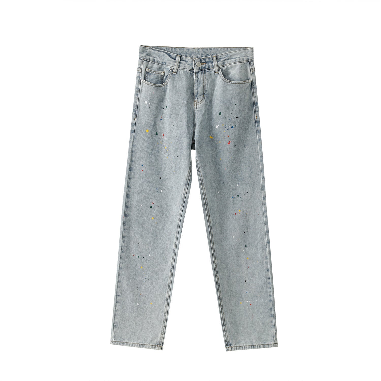 Paint Splash Blue Jeans Straight Loose Jeans - Taylor K Shop