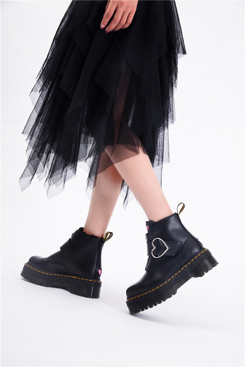 Peach heart fashion boots women zipper ankle boots - Taylor K Shop