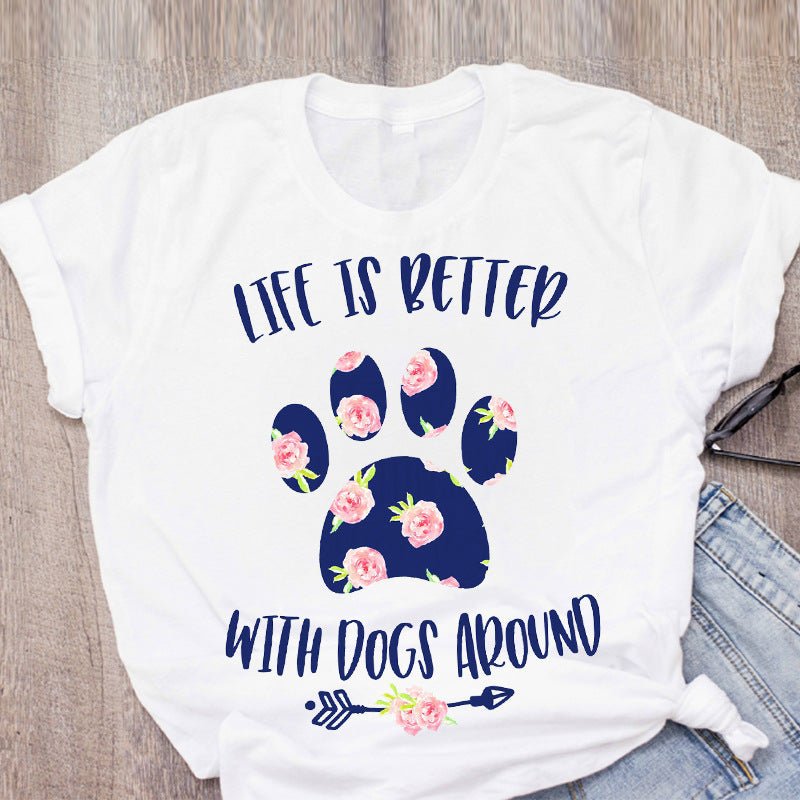 Pet Short Sleeved Fashion Print Summer Ladies Women's Blouse - Taylor K Shop