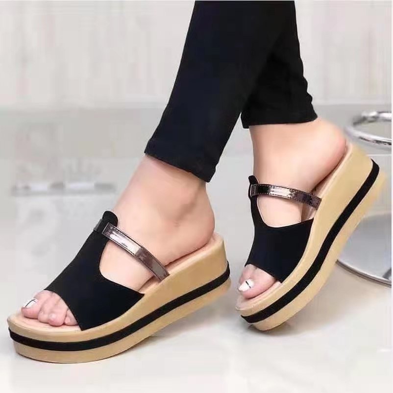 Platform Fish Mouth Wedge Sandals And Slippers - Taylor K Shop