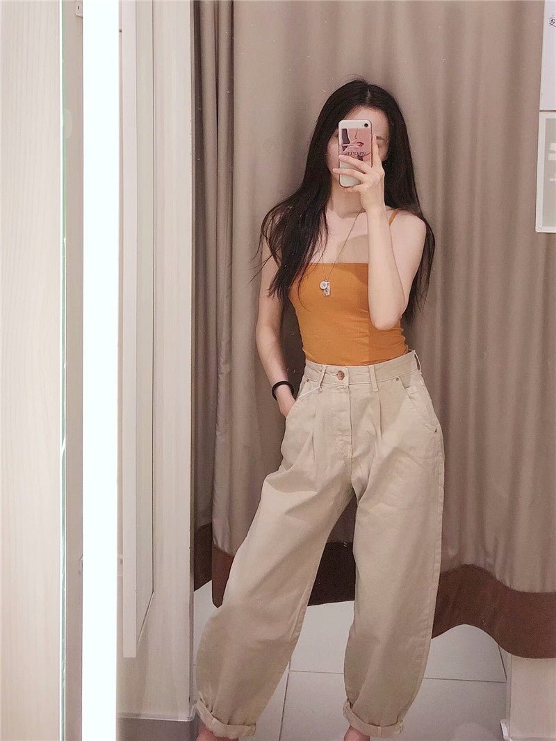 Pleated loose jeans - Taylor K Shop