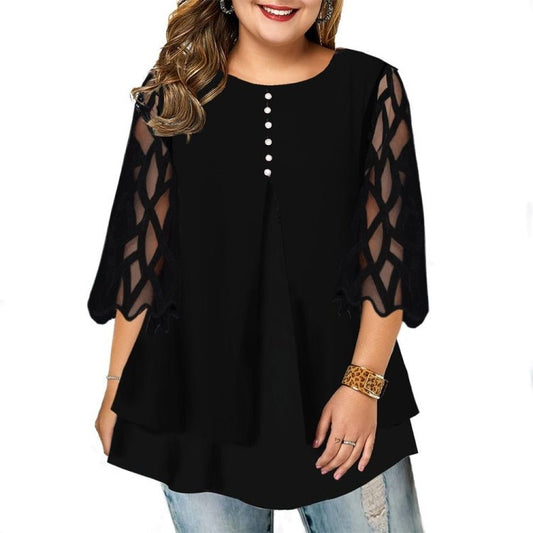 Plus Size Blouse Casual Women Tops Blouses Ruffled Shirts - Taylor K Shop
