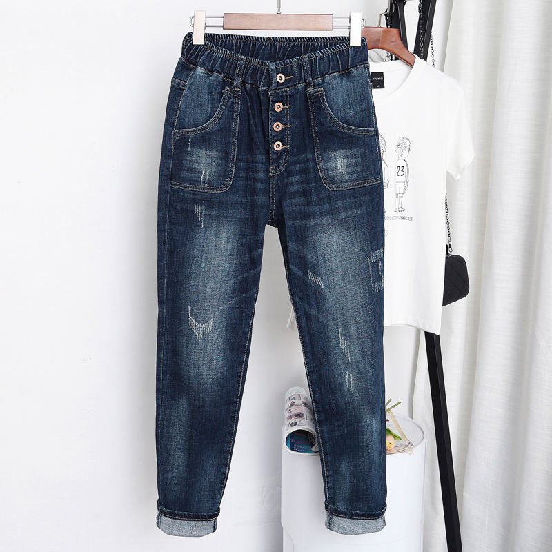 Plus Size Jeans Femme Harem Pants Loose Boyfriend Denim Jeans Streetwear Trousers Women - Taylor K Shop