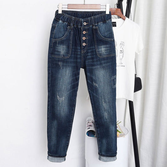 Plus Size Jeans Femme Harem Pants Loose Boyfriend Denim Jeans Streetwear Trousers Women - Taylor K Shop