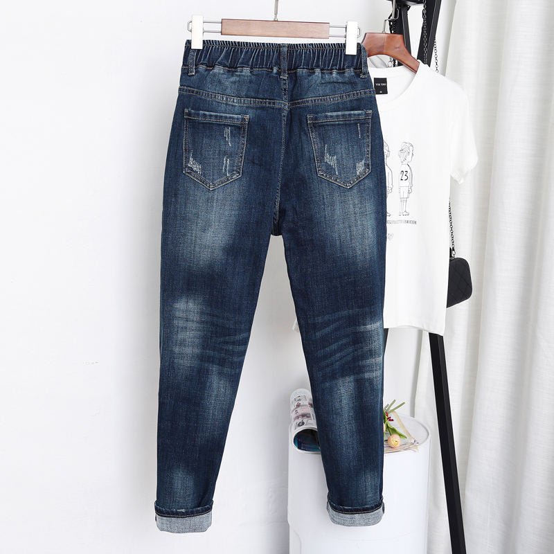 Plus Size Jeans Femme Harem Pants Loose Boyfriend Denim Jeans Streetwear Trousers Women - Taylor K Shop