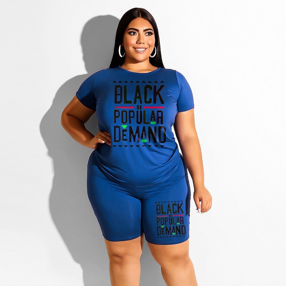 Plus Size Two Piece T Shirt and Short Matching Set - Taylor K Shop