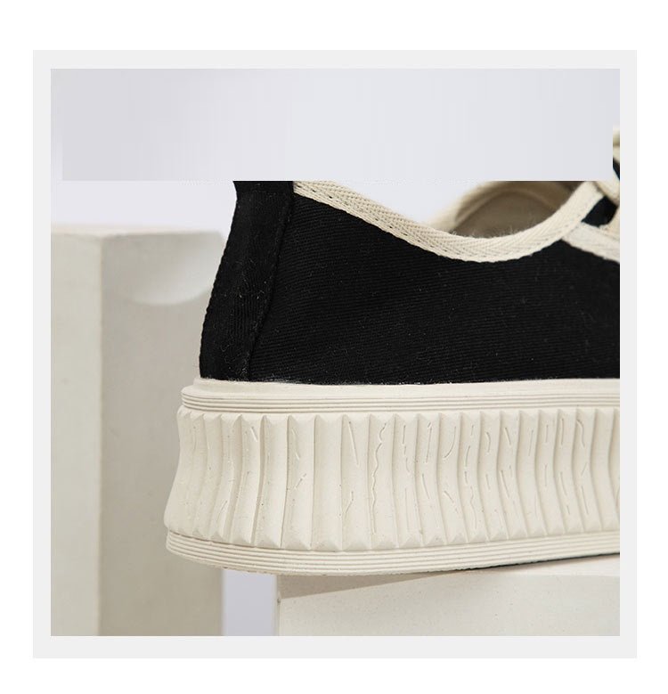 Plus Sizes Extra Large Women's Shoes Platform Black And White Biscuit Shape Shoes Canvas Shoes Women's Board Shoes - Taylor K Shop