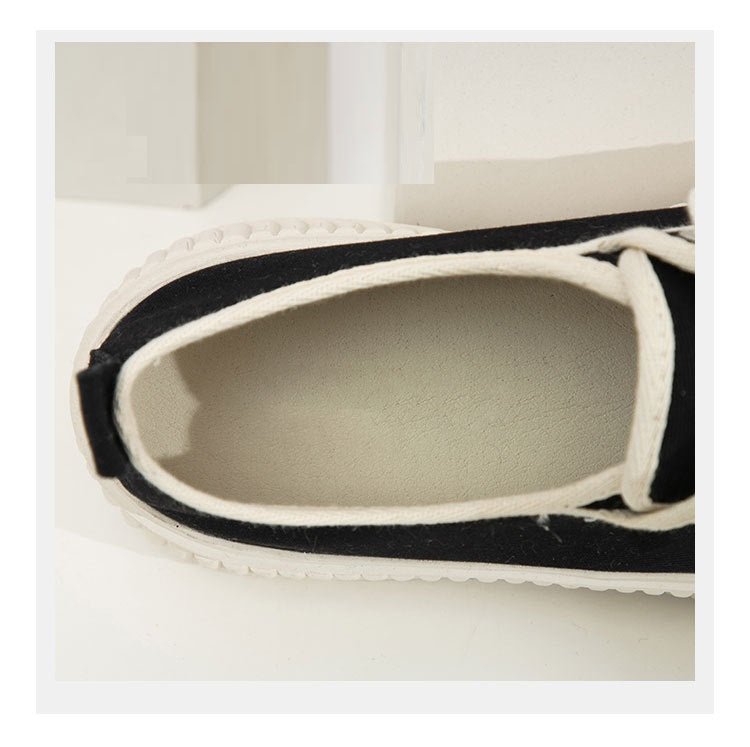 Plus Sizes Extra Large Women's Shoes Platform Black And White Biscuit Shape Shoes Canvas Shoes Women's Board Shoes - Taylor K Shop