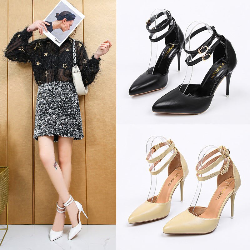Pointed Stiletto Heels Ankle - strap Shoes Women Sandals - Taylor K Shop
