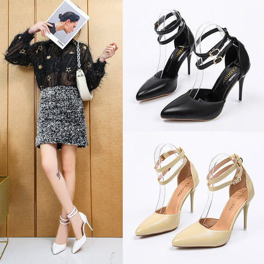 Pointed Stiletto Heels Ankle - strap Shoes Women Sandals - Taylor K Shop