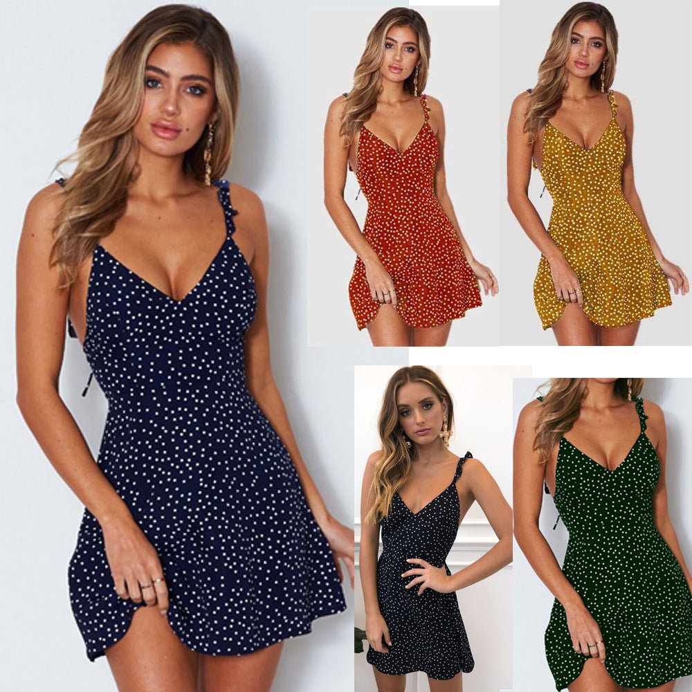 Polka - dot Beach Dress Summer Fashion Sundress - Taylor K Shop