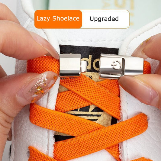 Press Lock Shoelaces Without Ties Elastic Laces Sneaker 8MM Widened Flat No Tie Shoe Laces Kids Shoelace For Shoes - Taylor K Shop