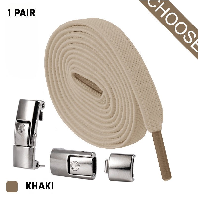 Press Lock Shoelaces Without Ties Elastic Laces Sneaker 8MM Widened Flat No Tie Shoe Laces Kids Shoelace For Shoes - Taylor K Shop