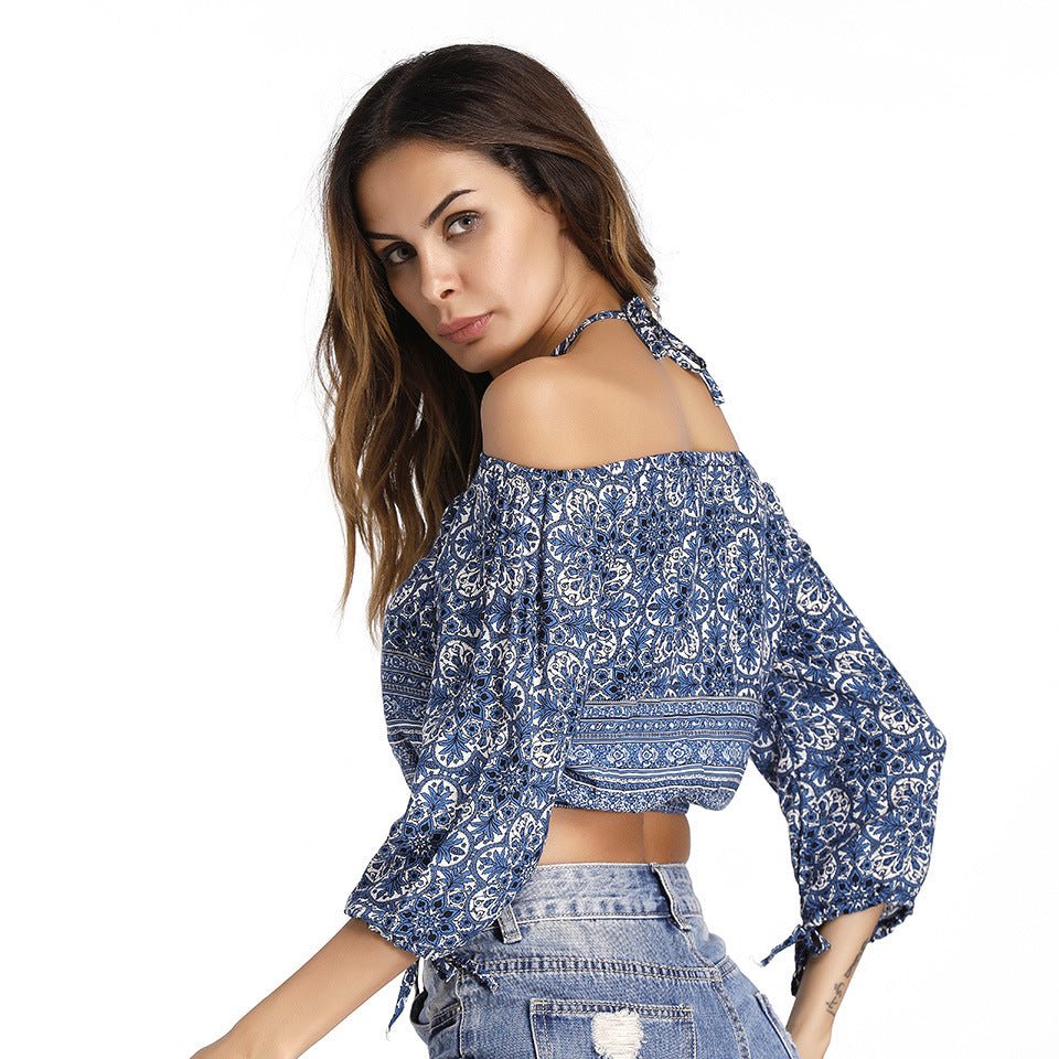 Printed strapless blouse - Taylor K Shop