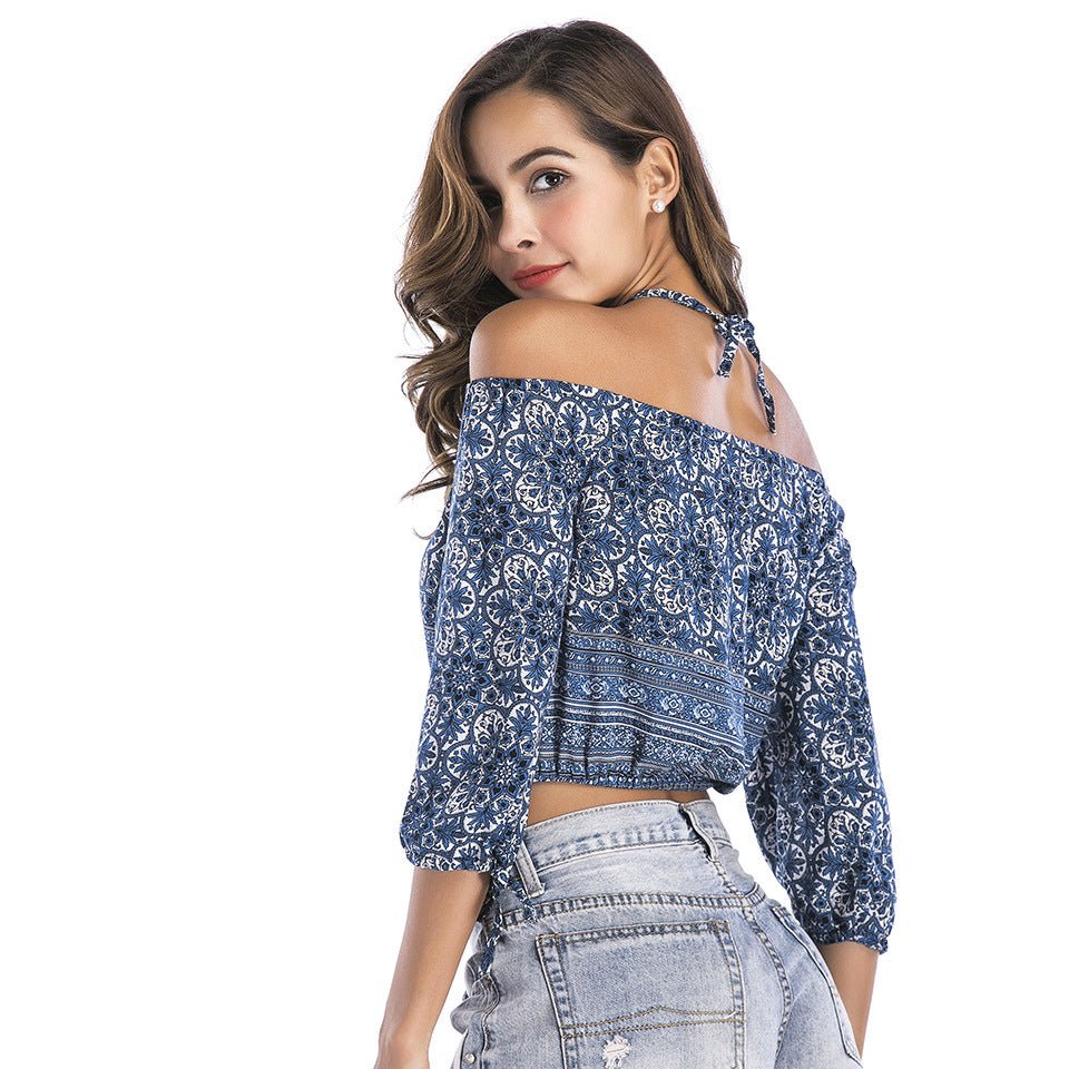 Printed strapless blouse - Taylor K Shop