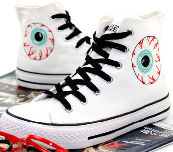 Punk style, calico head shoes personality trend high help canvas shoes men and women pair shoes leisure shoes. - Taylor K Shop