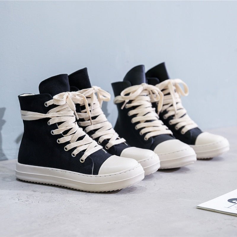 Rick Black Platform Rick Boots Canvas Boots Casual Booties - Taylor K Shop